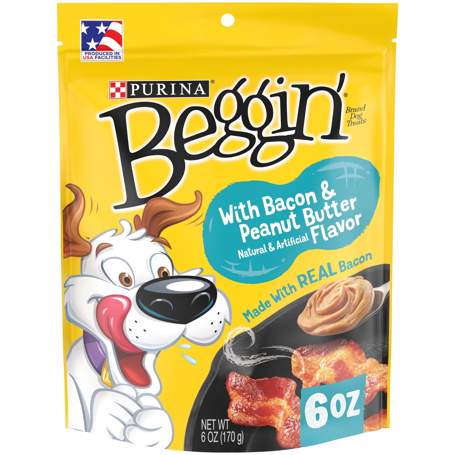 slide 1 of 9, Beggin' Purina Beggin' Strips With Real Meat Dog Treats, With Bacon and Peanut Butter Flavor, 6 oz