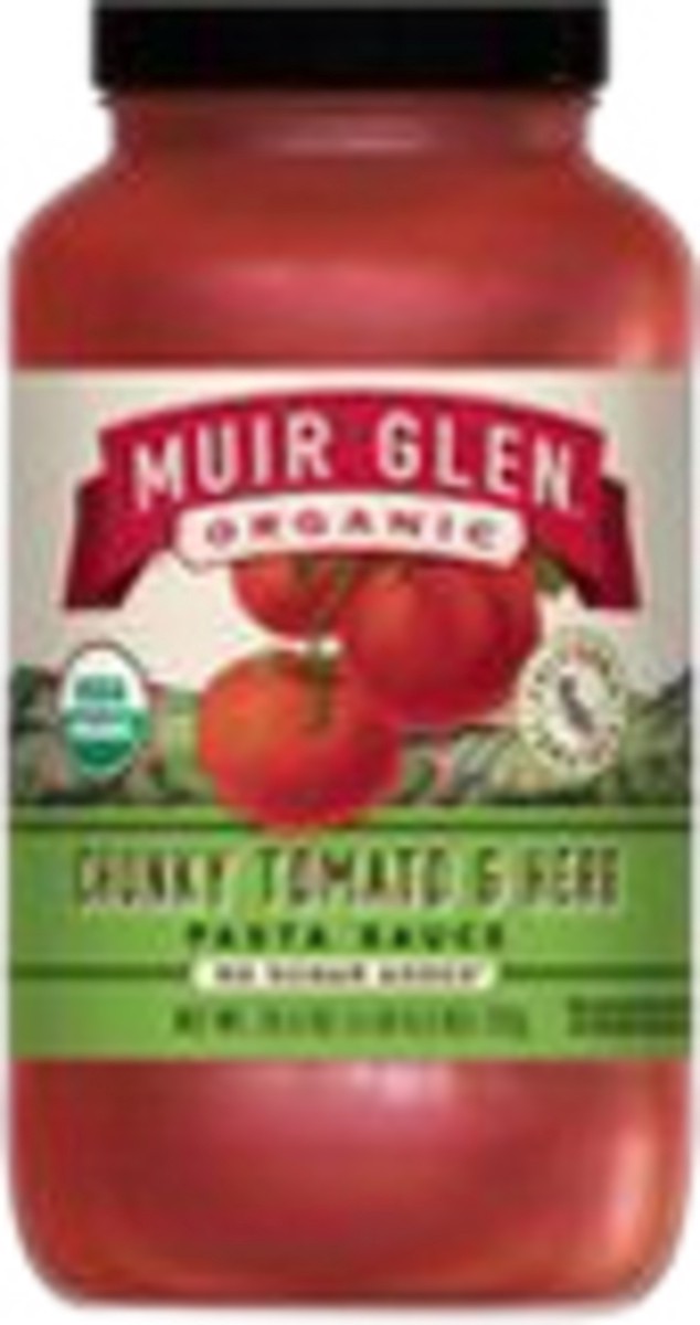 slide 9 of 11, Muir Glen Fat Free Chunky Pasta Sauce Tom Herb, 25.5 oz