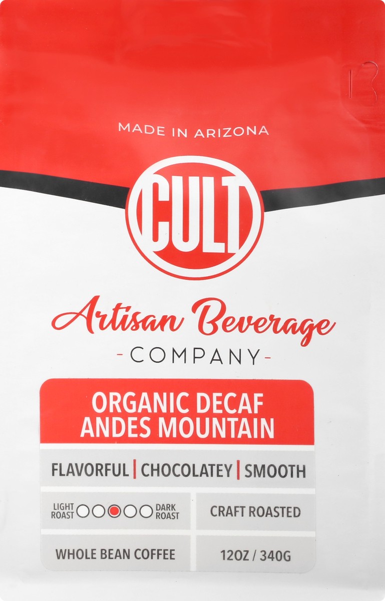 slide 6 of 9, Cult Decaf Organic Andes Mountain Whole Bean Coffee - 12 oz, 12 oz
