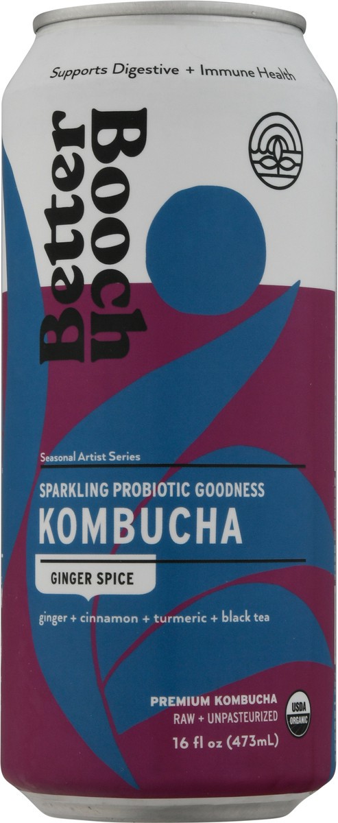 slide 6 of 9, Better Booch Premium Ginger Spice Kombucha 16 fl oz, 16 fl oz