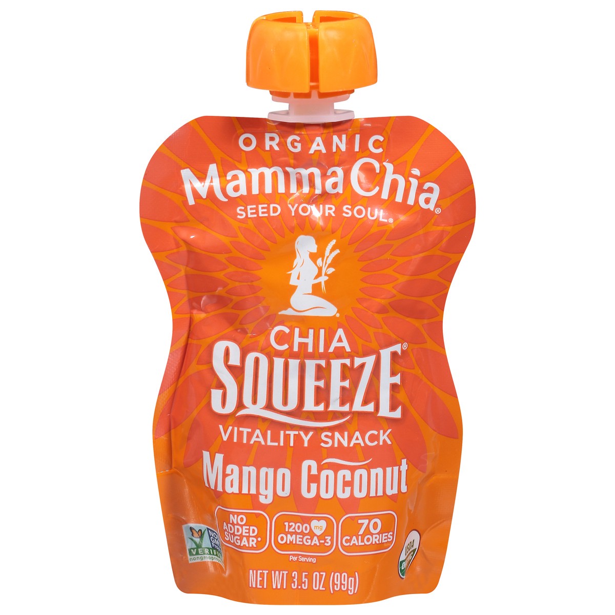 slide 1 of 9, Mamma Chia Squeeze Organic Mango Coconut Vitality Snack 3.5 oz, 3.5 oz