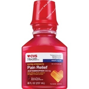 slide 1 of 1, CVS Health Extra Strength Pain Relief Adult Liquid Rapid Burst, Cherry, 8 Oz, 8 fl oz; 237 ml