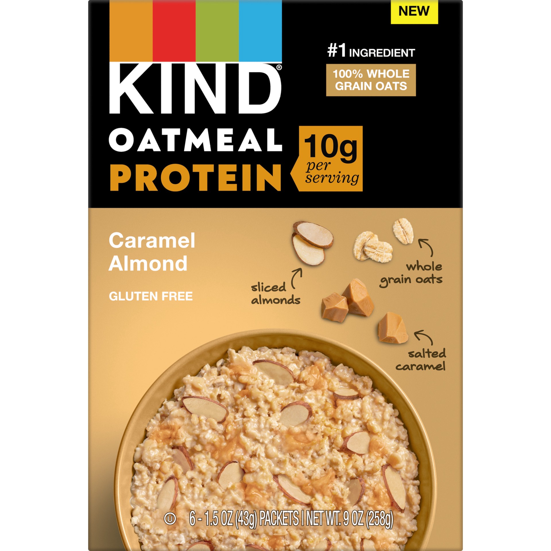slide 1 of 2, KIND Protein Oatmeal, Caramel Almond, 1 ct