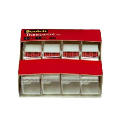 Scotch Transparent Tape - 3/4 in. x 275 in., 4 Dispensers/Pack