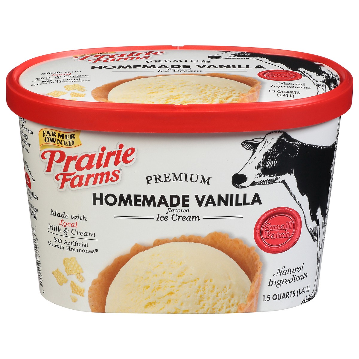 slide 1 of 1, Prairie Farms Small Batch Homemade Vanilla Ice Cream, 48 oz