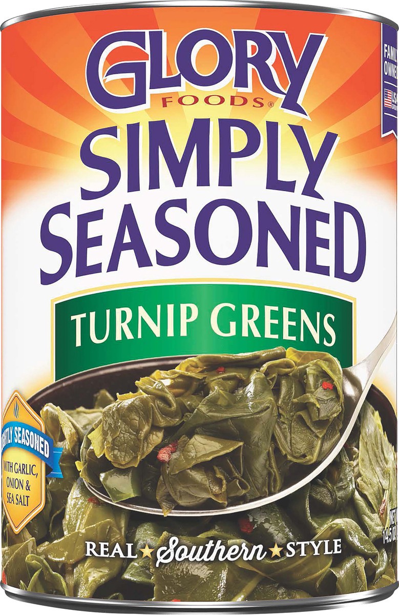 slide 2 of 5, Glory Foods Simply Seasoned Turnip Greens 14.5 oz, 14.5 oz