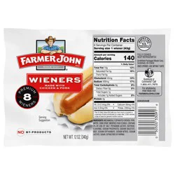 Farmer John Chicken and Pork Weiners, 12 oz