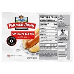 Farmer John Chicken and Pork Weiners, 12 oz