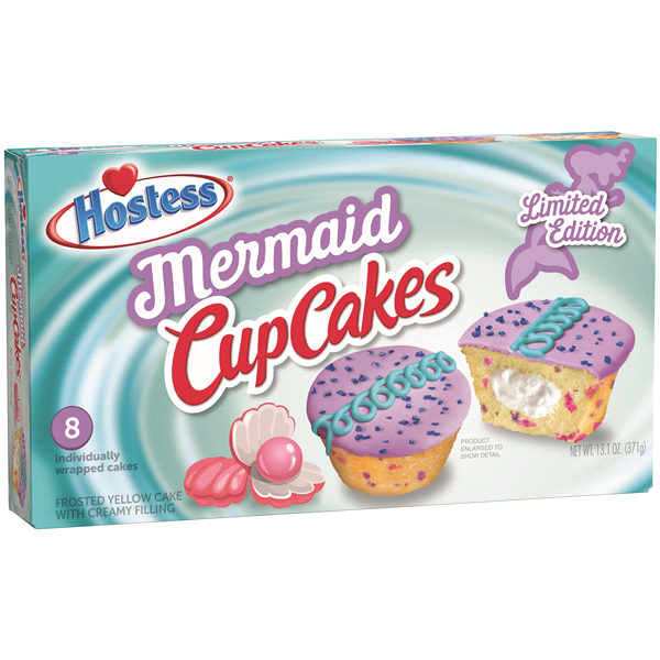 slide 1 of 1, Hostess Hostess Mermaid Cupcakes, 8 ct