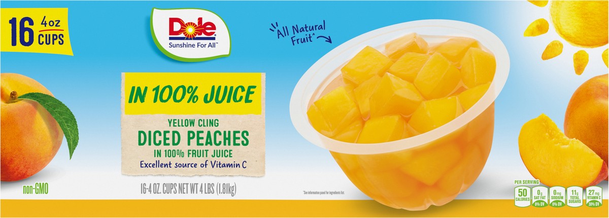 slide 8 of 9, Dole Diced Peaches, 16 ct