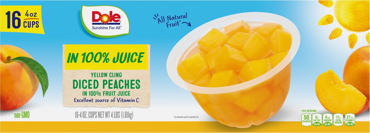 slide 9 of 9, Dole Diced Peaches, 16 ct