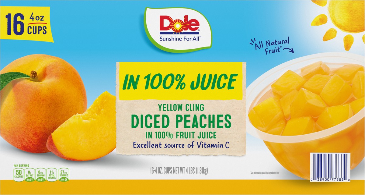 slide 5 of 9, Dole Diced Peaches, 16 ct