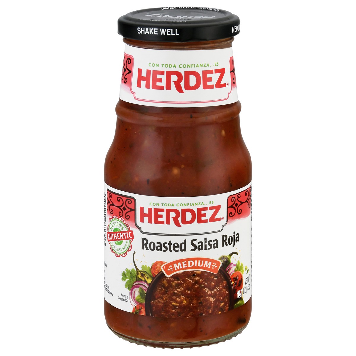 slide 3 of 13, Herdez Medium Roasted Salsa Roja 15.7 oz Jar, 15.7 oz