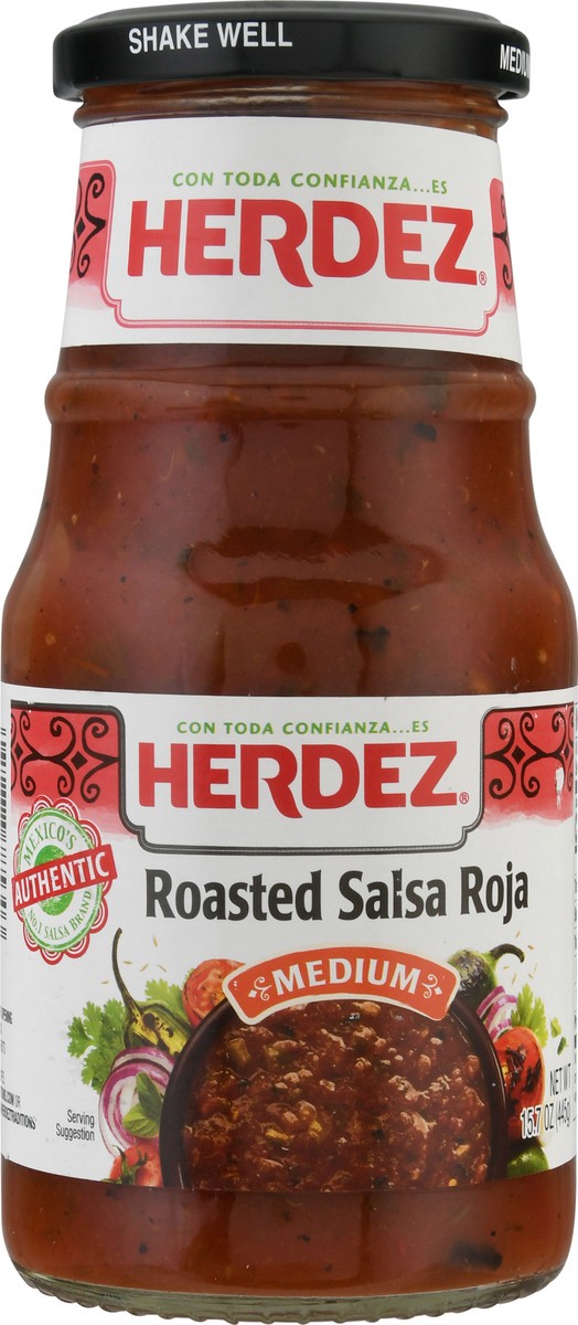 slide 1 of 13, Herdez Medium Roasted Salsa Roja 15.7 oz Jar, 15.7 oz