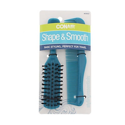 slide 1 of 1, Conair Styling Essentials All-Purpose Brush and Comb Set, Assorted Colors, 1 ct