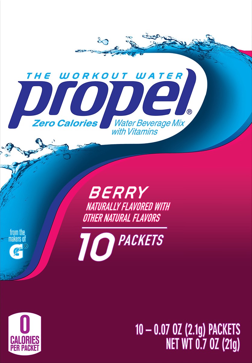 slide 7 of 8, Propel Zero Calories Berry Water Beverage Mix 10 ea, 10 ct