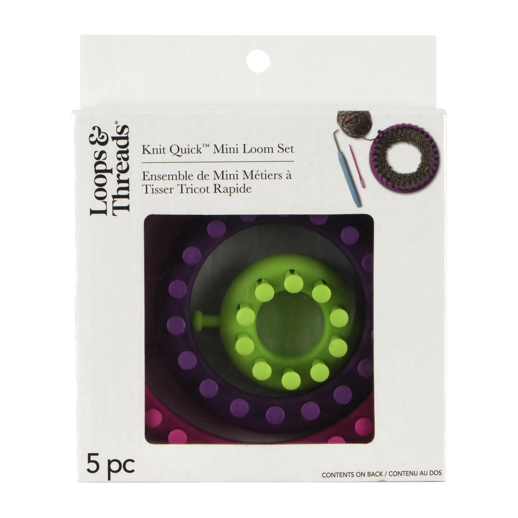 slide 6 of 6, Knit Quick Mini Loom Set By Loops & Threads, 5 cm