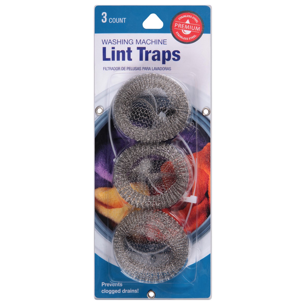 slide 1 of 1, Ata Retail Stainless Steel Washing Machine Lint Traps - Silver, 3 ct