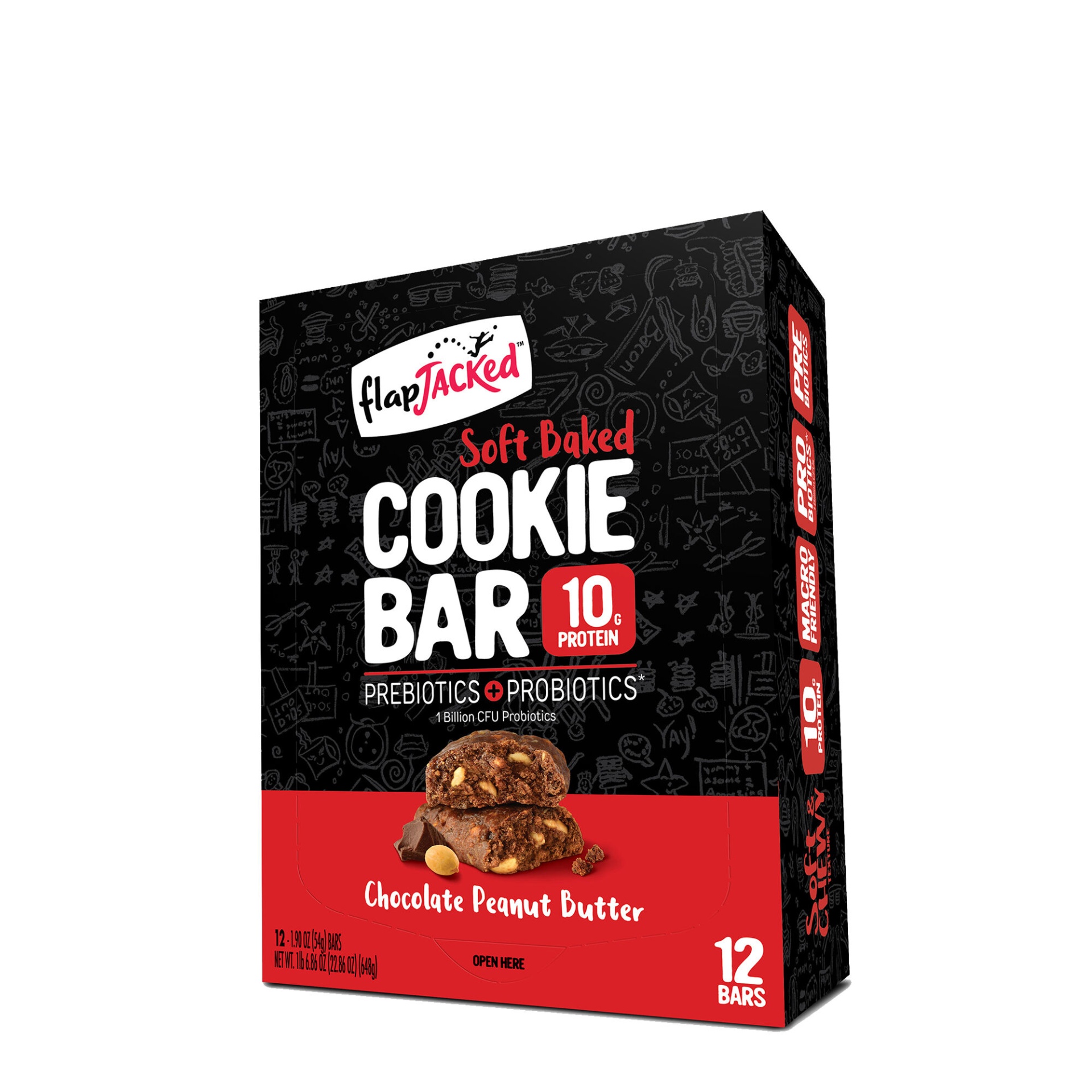 slide 1 of 1, FlapJacked Soft Baked Cookie Bar - Chocolate Peanut Butter, 12 ct