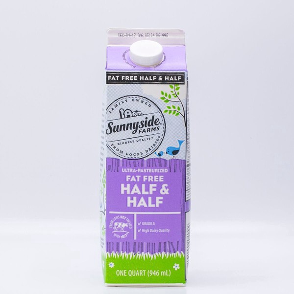 slide 1 of 1, Sunnyside Farms, Fat Free Half & Half, 32 oz