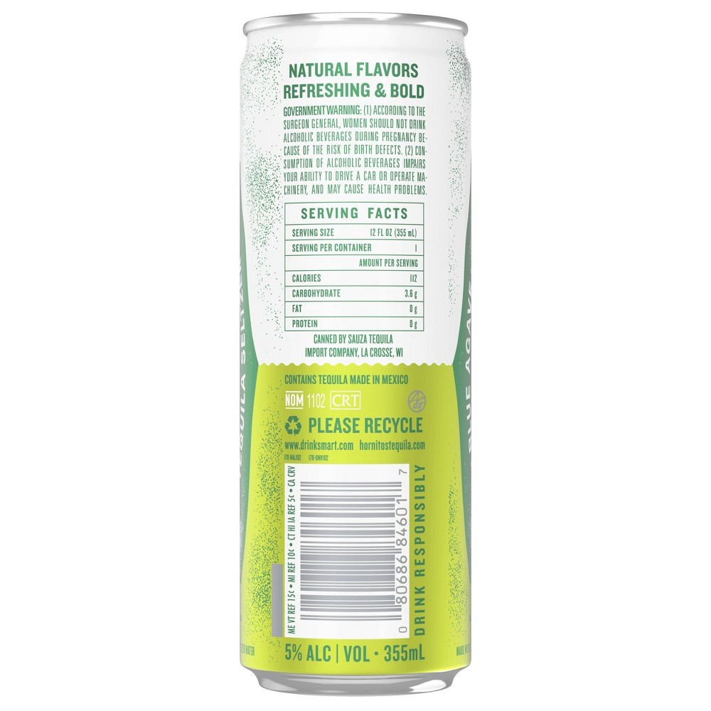 slide 4 of 6, Hornitos Lime Tequila Seltzer - 4pk/12 fl oz Cans, 355 ml