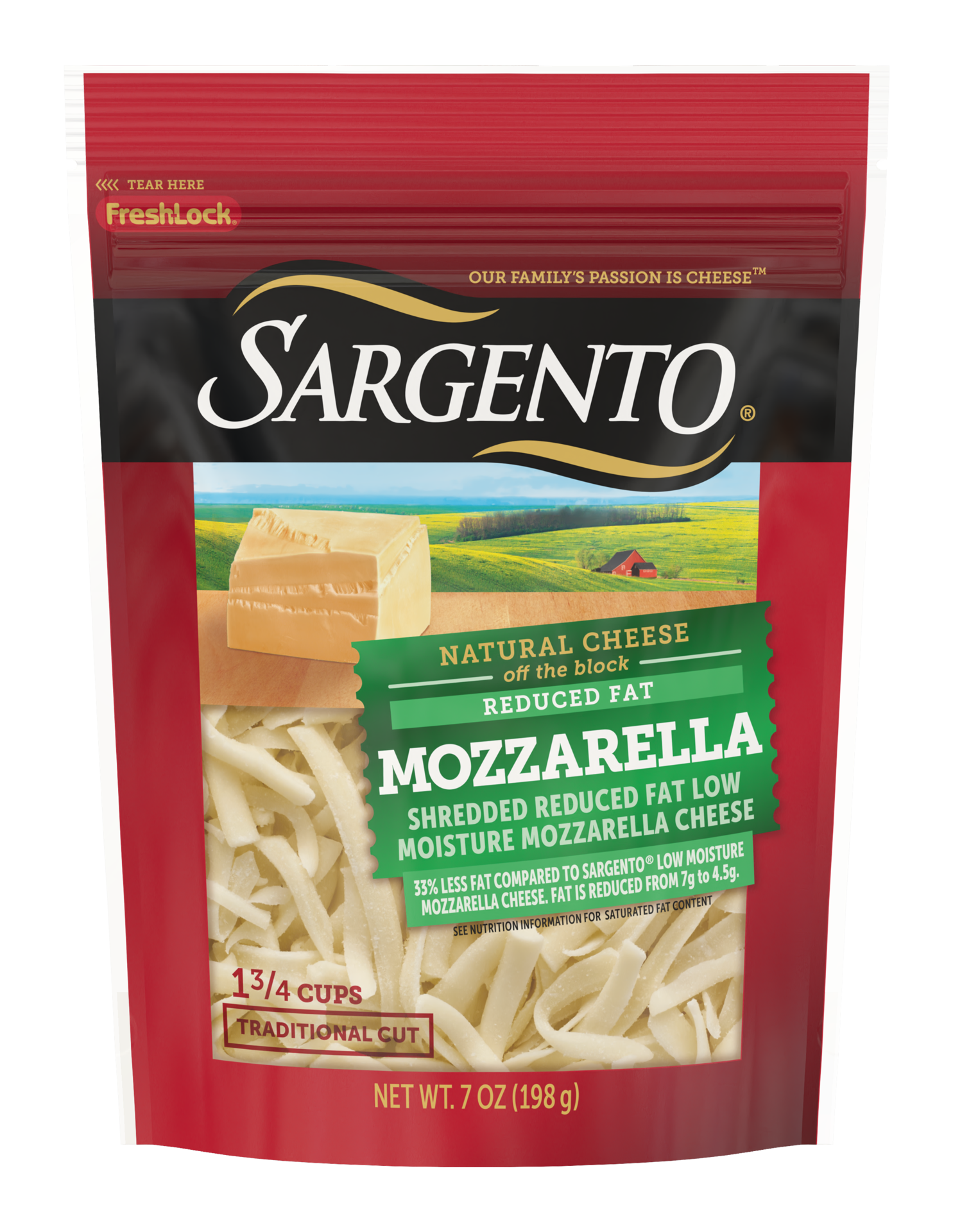 slide 1 of 9, Sargento Shredded Reduced Fat Mozzarella Natural Cheese, 7 oz., 7 oz