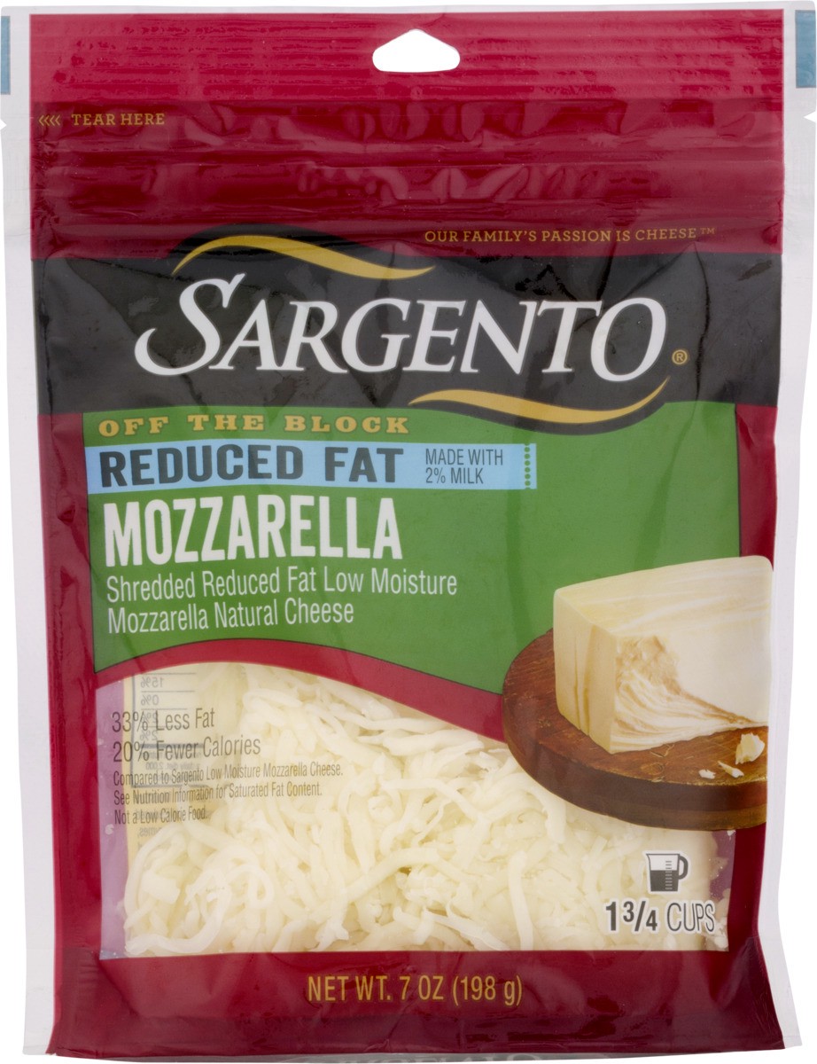 slide 9 of 9, Sargento Shredded Reduced Fat Mozzarella Natural Cheese, 7 oz., 7 oz