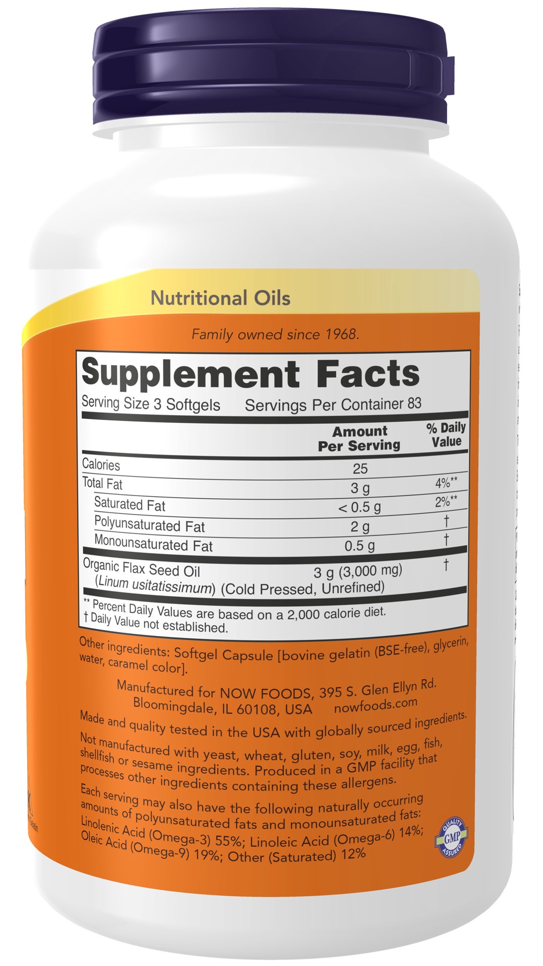 slide 2 of 4, NOW Flax Oil 1000 mg - 250 Softgels, 250 ct; 1000 mg