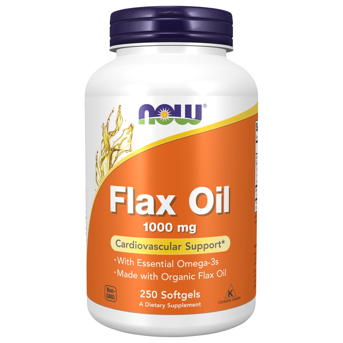 slide 1 of 4, NOW Flax Oil 1000 mg - 250 Softgels, 250 ct; 1000 mg