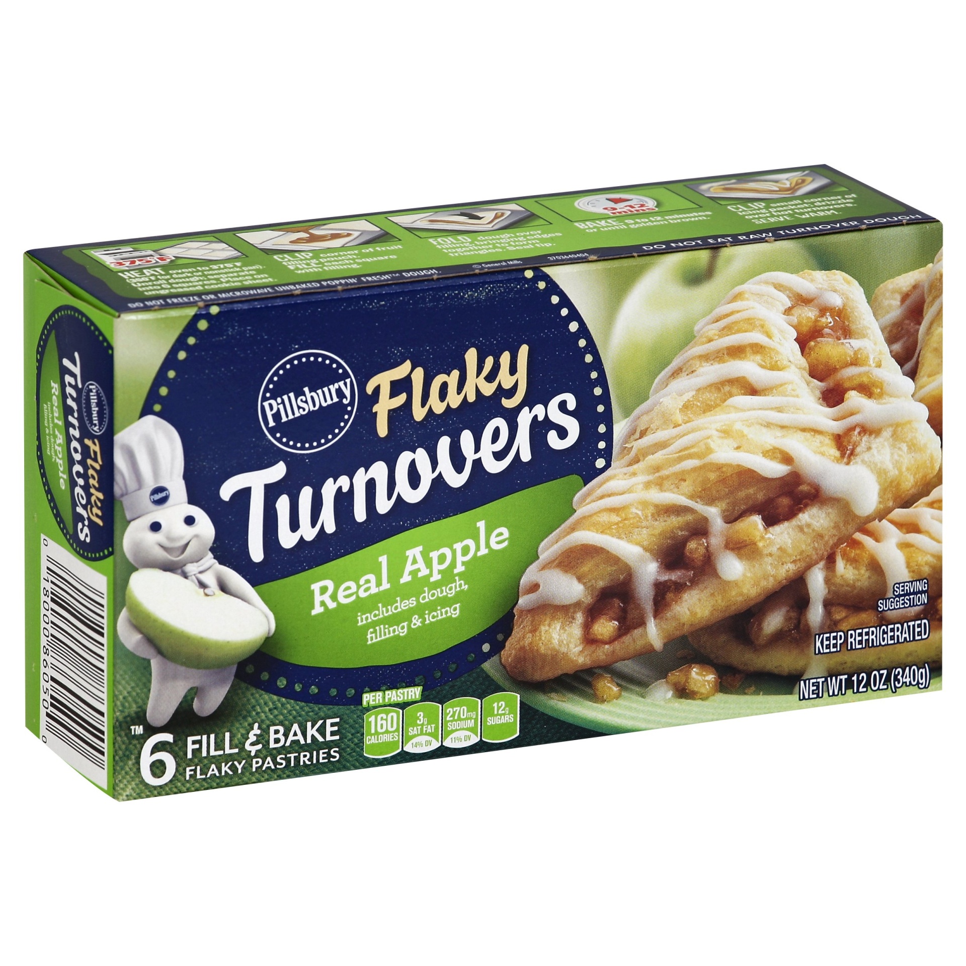 slide 1 of 1, Pillsbury Apple Turnover, 12 oz