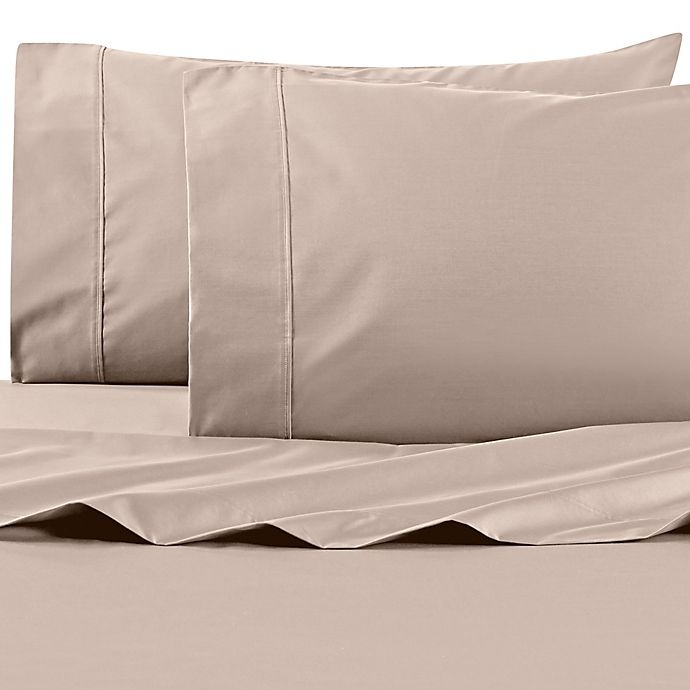 slide 1 of 5, Wamsutta PimaCott Solid 625-Thread-Count Standard Pillowcase Set - Taupe, 1 ct