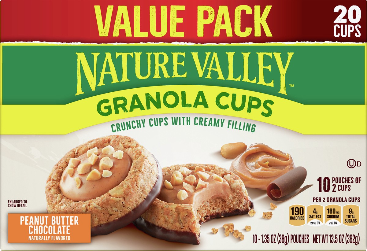 slide 10 of 13, Nature Valley Value Pack Peanut Butter Chocolate Granola Cups 10 ea, 10 ct