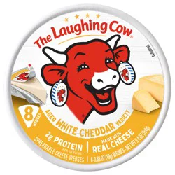 The Laughing Cow Creamy White Cheddar Flavor Spreadable Cheese Wedges, 8 pack (5.4 oz)