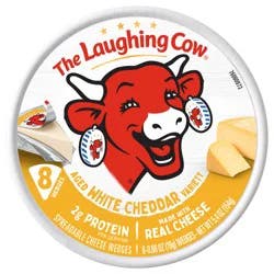 The Laughing Cow Creamy White Cheddar Flavor Spreadable Cheese Wedges, 8 pack (5.4 oz)