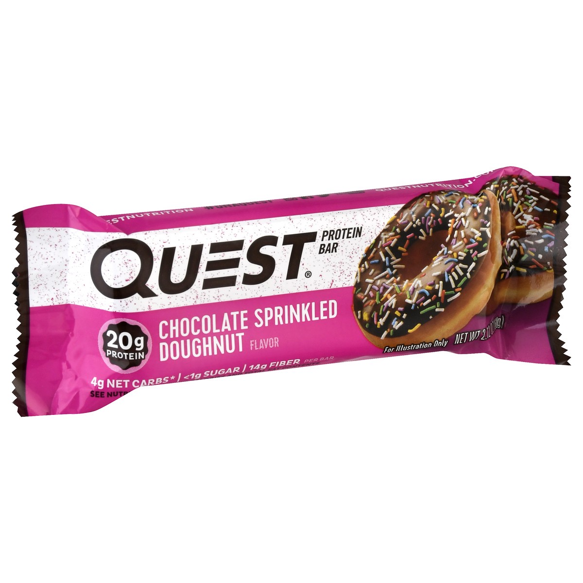 slide 2 of 9, Quest Sprinkled Donut Bar Chocolate, 2.12 oz