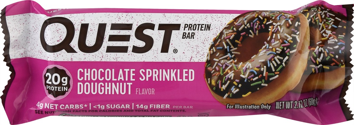 slide 1 of 9, Quest Sprinkled Donut Bar Chocolate, 2.12 oz