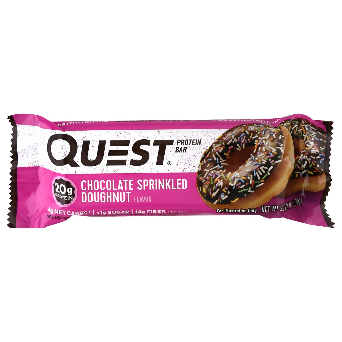 slide 1 of 9, Quest Sprinkled Donut Bar Chocolate, 2.12 oz