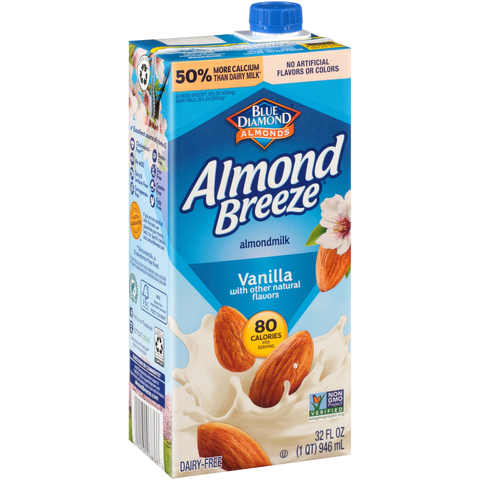 slide 2 of 5, Almond Breeze Vanilla Almondmilk, 1 qt