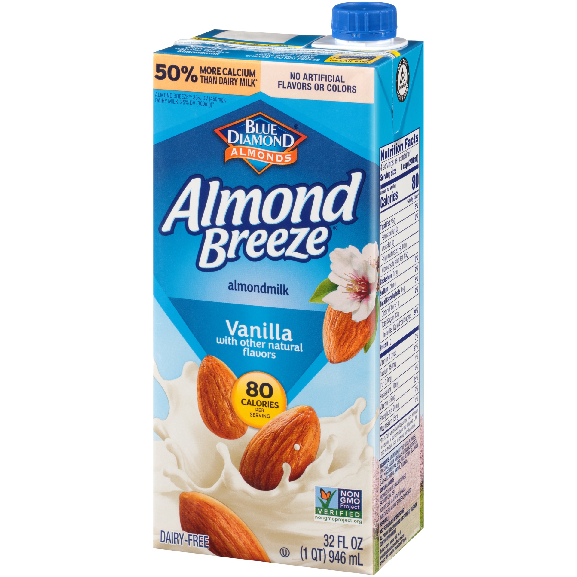 slide 3 of 5, Almond Breeze Vanilla Almondmilk, 1 qt