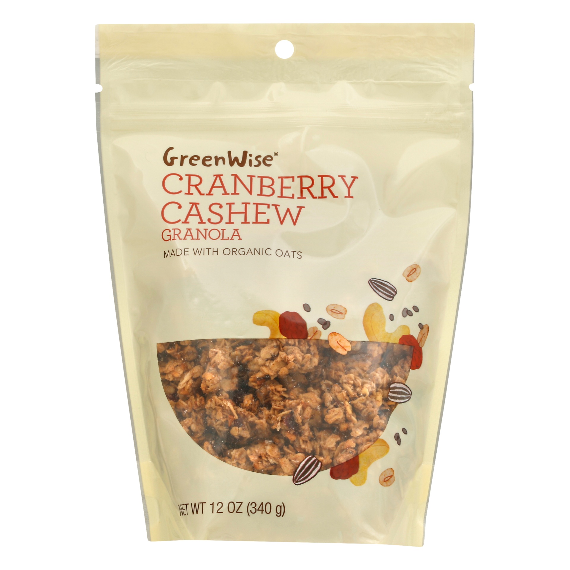 slide 1 of 1, GreenWise Cranberry Cashew Granola, 12 oz