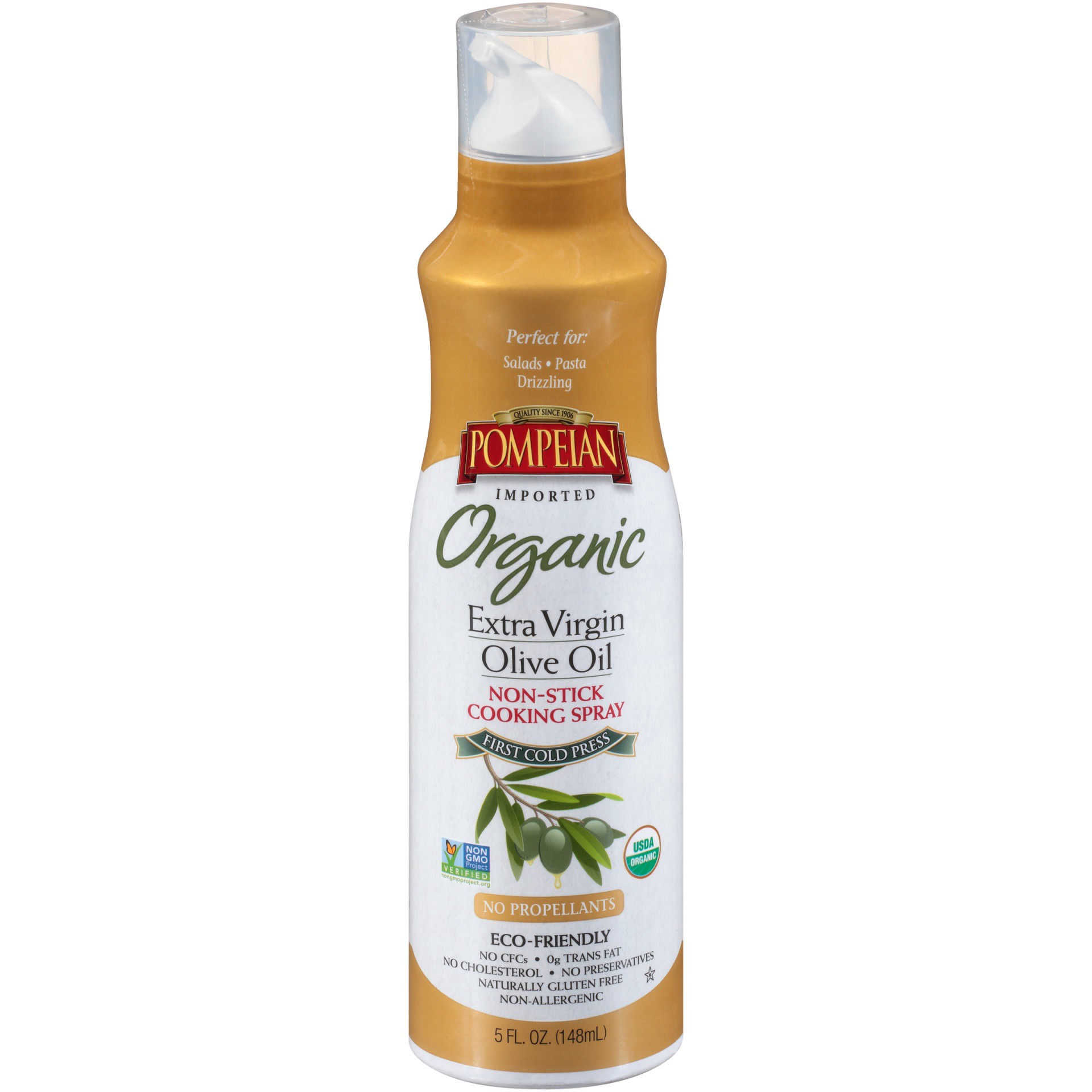 slide 1 of 2, Pompeian Organic Non-Stick Cooking Spray 5 oz, 5 oz