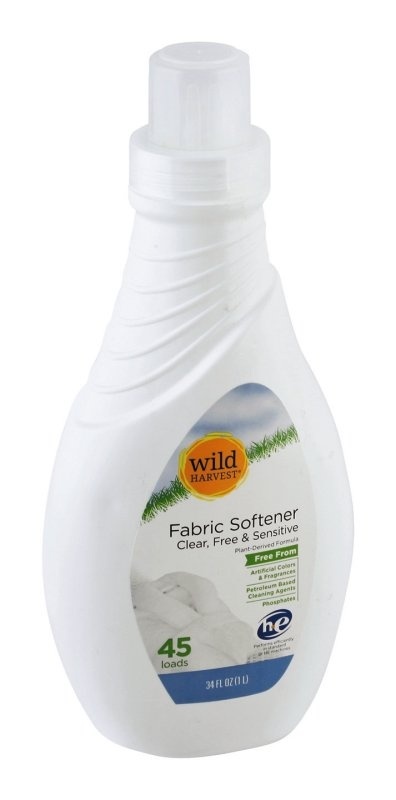 slide 1 of 1, Wild Harvest Fabric Softener Clear, Free & Sensitive, 34 oz