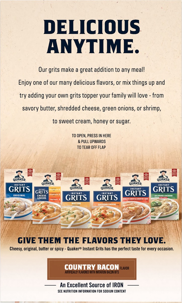 slide 2 of 6, Quaker Instant Grits Country Bacon 0.98 Oz 10 Count, 10 ct