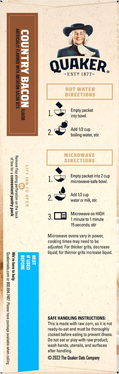 slide 4 of 6, Quaker Instant Grits Country Bacon 0.98 Oz 10 Count, 10 ct
