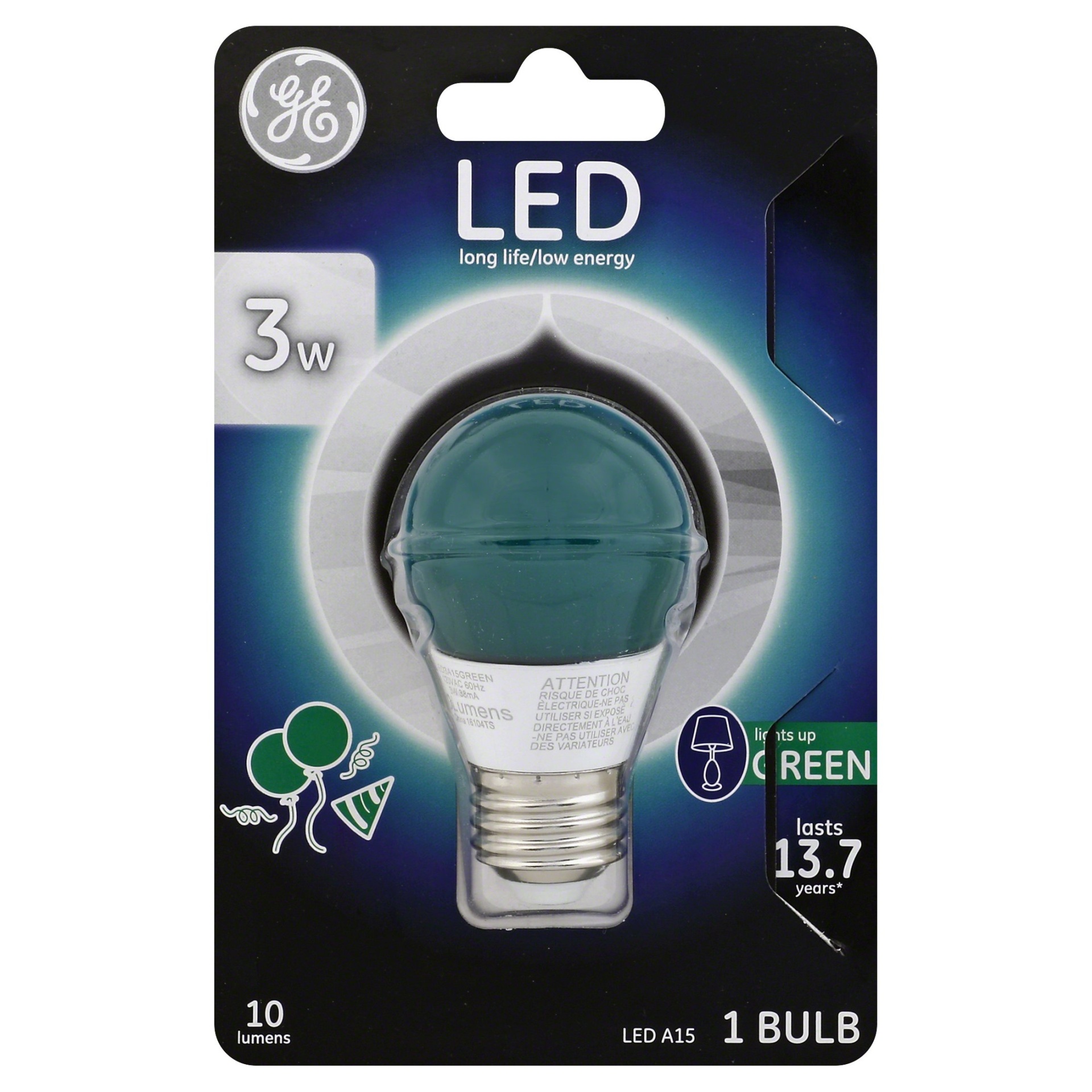 slide 1 of 1, GE Ge Lighting Ge Light Bulb Led Green 3 Watts, 1 ct