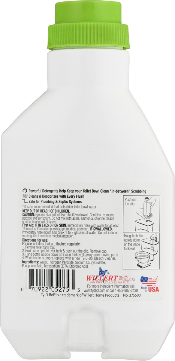slide 5 of 9, Ty-D-Bol Toilet Bowl Bleach Cleaner, 12 fl oz
