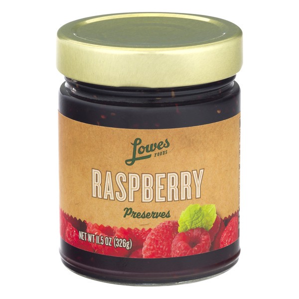 slide 1 of 1, Lowes Foods Raspberry Preserves, 11.5 oz
