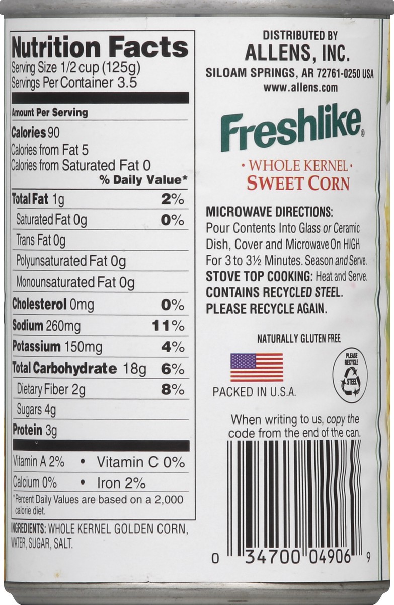 slide 6 of 6, Freshlike Whole Kernel Sweet Corn, 15.25 oz