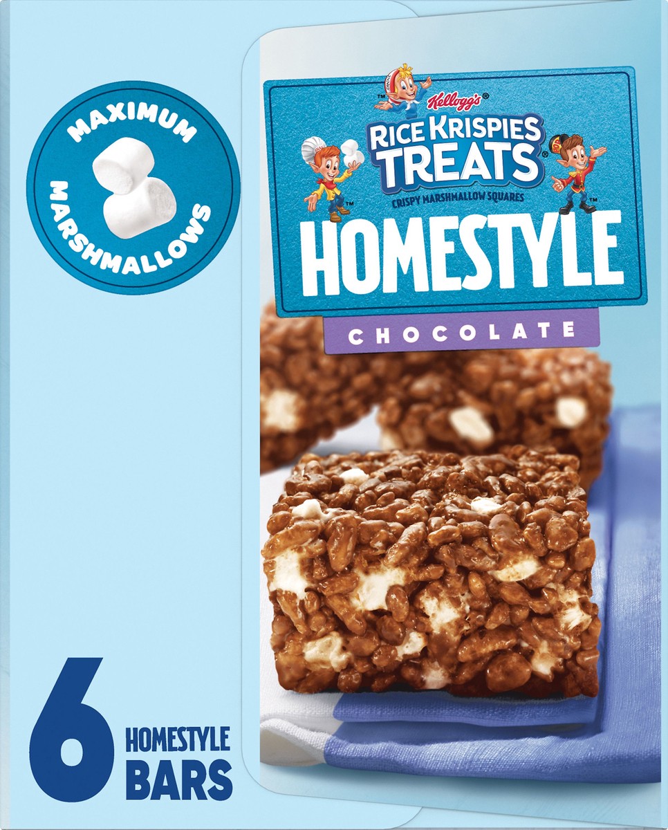 slide 2 of 7, Rice Krispies Treats Kellogg's Rice Krispies Treats Homestyle Marshmallow Snack Bars, Chocolate, 6.98 oz, 6 Count, 6.98 oz