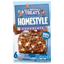 Rice Krispies Treats Homestyle Marshmallow Snack Bars, Kids Snacks, Lunch Snacks, Chocolate, 6.98oz Box, 6 Bars